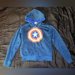 Boys Marvel Captain America Zip-up Sweater